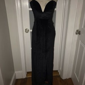 Strapless Velvet Maxi Dress